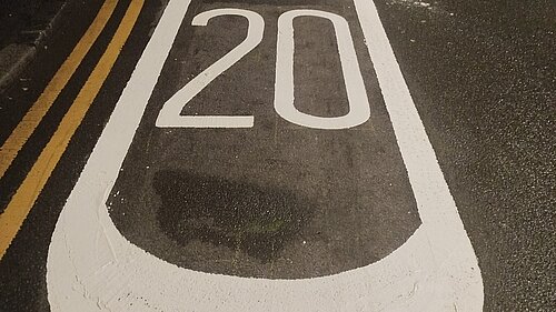 20mph zone road entrance sign