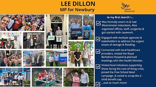Lee Dillon's 1st month as MP in pictures